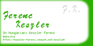 ferenc keszler business card